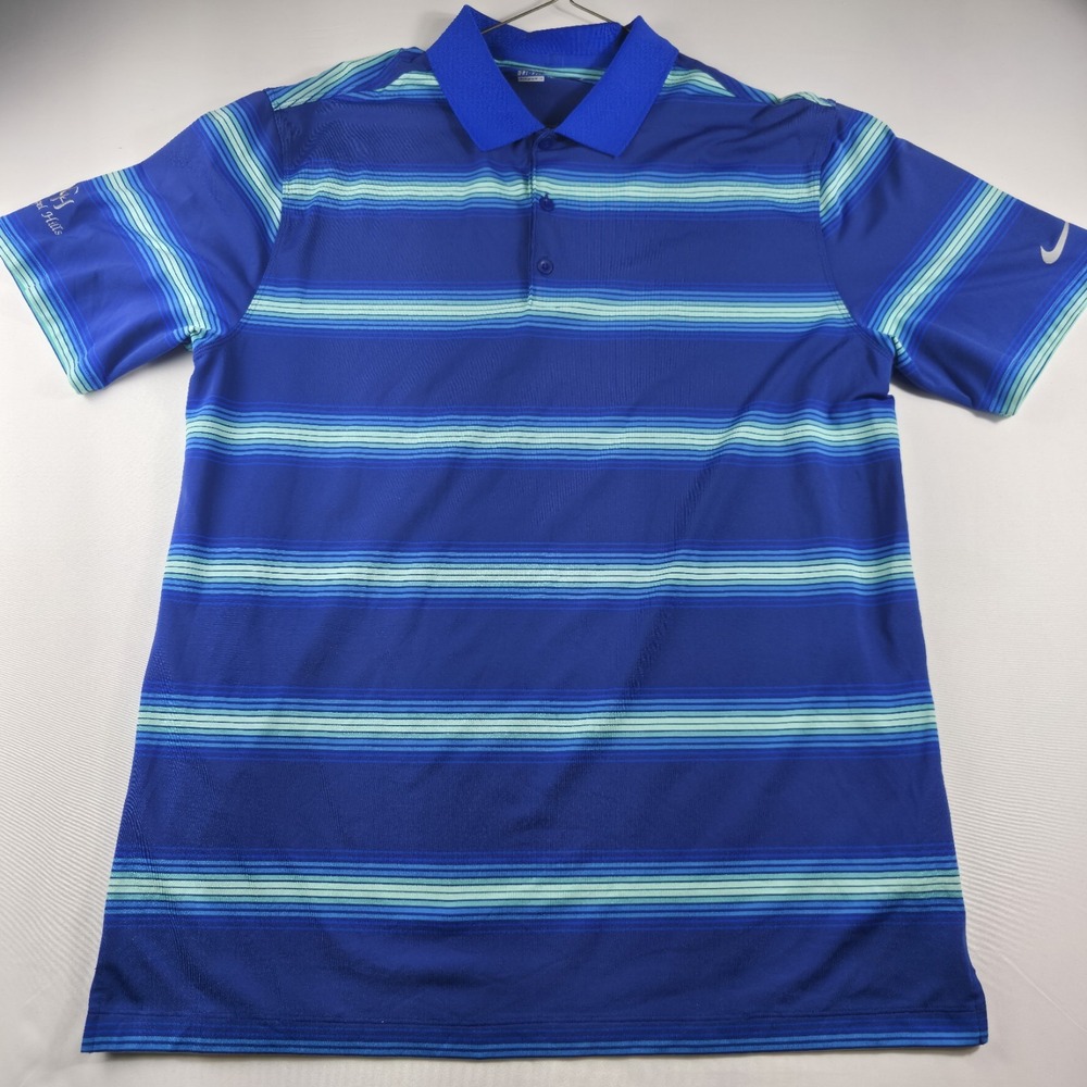 Nike Golf Dri-Fit Mens L Large Tour Performance Polo Shirt Multicolor Striped